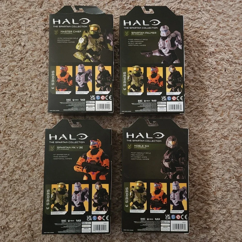 Halo Series 3 Master Chief Spartan Palmer Noble Six Spartan MK V Lot‎ of 4